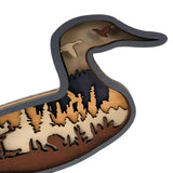 Maxbell Multilayer Carved Duck Silhouette Wood Carved Duck Silhouette for Shelf Home