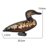 Maxbell Multilayer Carved Duck Silhouette Wood Carved Duck Silhouette for Shelf Home