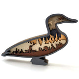 Maxbell Multilayer Carved Duck Silhouette Wood Carved Duck Silhouette for Shelf Home