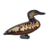 Maxbell Multilayer Carved Duck Silhouette Wood Carved Duck Silhouette for Shelf Home