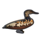 Maxbell Multilayer Carved Duck Silhouette Wood Carved Duck Silhouette for Shelf Home
