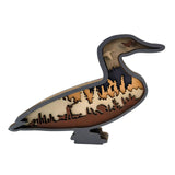 Maxbell Multilayer Carved Duck Silhouette Wood Carved Duck Silhouette for Shelf Home