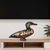 Maxbell Multilayer Carved Duck Silhouette Wood Carved Duck Silhouette for Shelf Home