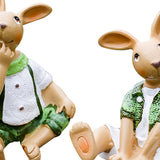 Maxbell 2 Pieces Garden Rabbit Statues Table Housewarming Gift Lawn Rabbit Figurines