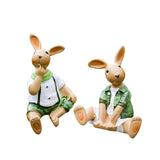 Maxbell 2 Pieces Garden Rabbit Statues Table Housewarming Gift Lawn Rabbit Figurines