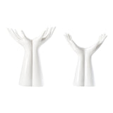 Maxbell Flowerpot Human Body Ceramic Hand Vase for Living Room Hallway Wedding Party 19x15.5cm