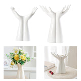 Maxbell Flowerpot Human Body Ceramic Hand Vase for Living Room Hallway Wedding Party 19x15.5cm