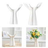 Maxbell Flowerpot Human Body Ceramic Hand Vase for Living Room Hallway Wedding Party 19x15.5cm