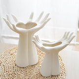 Maxbell Flowerpot Human Body Ceramic Hand Vase for Living Room Hallway Wedding Party 19x15.5cm
