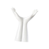 Maxbell Flowerpot Human Body Ceramic Hand Vase for Living Room Hallway Wedding Party 19x15.5cm