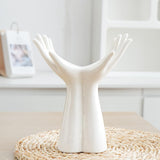 Maxbell Flowerpot Human Body Ceramic Hand Vase for Living Room Hallway Wedding Party 19x15.5cm