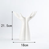 Maxbell Flowerpot Human Body Ceramic Hand Vase for Living Room Hallway Wedding Party 21.5x18cm