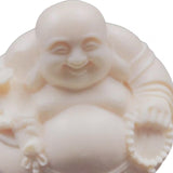 Maxbell Wood Carving Maitreya Sitting Statue Handmade Tabletop Sculpture for Bedroom