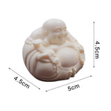 Maxbell Wood Carving Maitreya Sitting Statue Handmade Tabletop Sculpture for Bedroom