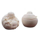 Maxbell Wood Carving Maitreya Sitting Statue Handmade Tabletop Sculpture for Bedroom