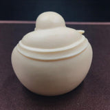 Maxbell Wood Carving Maitreya Sitting Statue Handmade Tabletop Sculpture for Bedroom