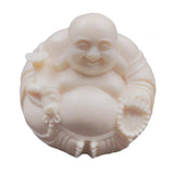 Maxbell Wood Carving Maitreya Sitting Statue Handmade Tabletop Sculpture for Bedroom