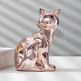 Maxbell Cat Statue Collection Minimalism Desktop Ornament for Cabinet Office Bedroom Rose Gold