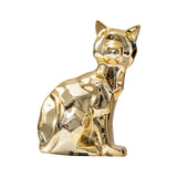 Maxbell Cat Statue Collection Minimalism Desktop Ornament for Cabinet Office Bedroom Gold