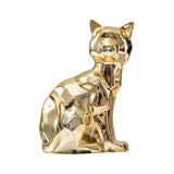 Maxbell Cat Statue Collection Minimalism Desktop Ornament for Cabinet Office Bedroom Gold