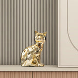 Maxbell Cat Statue Collection Minimalism Desktop Ornament for Cabinet Office Bedroom Gold