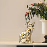 Maxbell Cat Statue Collection Minimalism Desktop Ornament for Cabinet Office Bedroom Gold