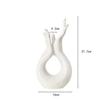 Maxbell Ceramic Hand Flower Vase Modern Unique Flower Vase for Home Bedroom Desktop