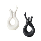 Maxbell Ceramic Hand Flower Vase Modern Unique Flower Vase for Home Bedroom Desktop