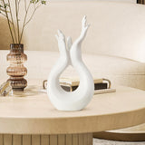 Maxbell Ceramic Hand Flower Vase Modern Unique Flower Vase for Home Bedroom Desktop
