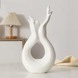 Maxbell Ceramic Hand Flower Vase Modern Unique Flower Vase for Home Bedroom Desktop