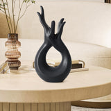 Maxbell Ceramic Hand Flower Vase Modern Unique Flower Vase for Home Bedroom Desktop