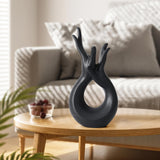 Maxbell Ceramic Hand Flower Vase Modern Unique Flower Vase for Home Bedroom Desktop
