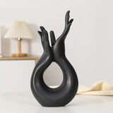 Maxbell Ceramic Hand Flower Vase Modern Unique Flower Vase for Home Bedroom Desktop