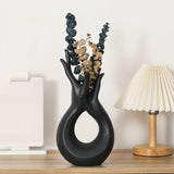 Maxbell Ceramic Hand Flower Vase Modern Unique Flower Vase for Home Bedroom Desktop