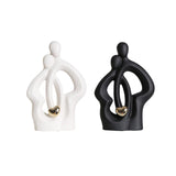 Maxbell Lovers Statue Ceramic Couple Sculpture for Wedding Gifts Engagement Bedroom