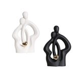 Maxbell Lovers Statue Ceramic Couple Sculpture for Wedding Gifts Engagement Bedroom