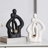 Maxbell Lovers Statue Ceramic Couple Sculpture for Wedding Gifts Engagement Bedroom
