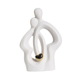 Maxbell Lovers Statue Ceramic Couple Sculpture for Wedding Gifts Engagement Bedroom