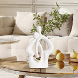 Maxbell Lovers Statue Ceramic Couple Sculpture for Wedding Gifts Engagement Bedroom