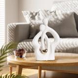 Maxbell Lovers Statue Ceramic Couple Sculpture for Wedding Gifts Engagement Bedroom