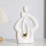 Maxbell Lovers Statue Ceramic Couple Sculpture for Wedding Gifts Engagement Bedroom