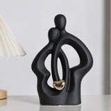 Maxbell Lovers Statue Ceramic Couple Sculpture for Wedding Gifts Engagement Bedroom