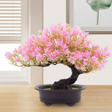 Maxbell Artificial Bonsai Tree Fake Bonsai Tree for Living Room Yard Desktop Display Pink