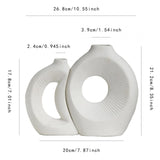 Maxbell Hollow Ceramic Vase Ceramic Flower Vase for Living Room Wedding Party Indoor White