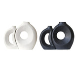 Maxbell Hollow Ceramic Vase Ceramic Flower Vase for Living Room Wedding Party Indoor White