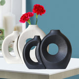 Maxbell Hollow Ceramic Vase Ceramic Flower Vase for Living Room Wedding Party Indoor White