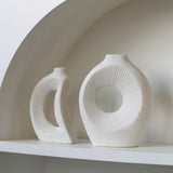 Maxbell Hollow Ceramic Vase Ceramic Flower Vase for Living Room Wedding Party Indoor White