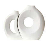 Maxbell Hollow Ceramic Vase Ceramic Flower Vase for Living Room Wedding Party Indoor White