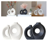 Maxbell Hollow Ceramic Vase Ceramic Flower Vase for Living Room Wedding Party Indoor White