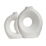 Maxbell Hollow Ceramic Vase Ceramic Flower Vase for Living Room Wedding Party Indoor White